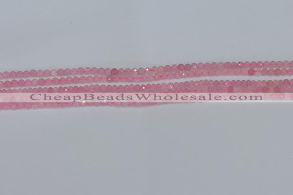 CTG635 15.5 inches 2mm faceted round Madagascar rose quartz beads