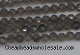 CTG640 15.5 inches 3mm faceted round smoky black obsidian beads