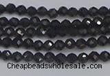 CTG642 15.5 inches 3mm faceted round golden black obsidian beads