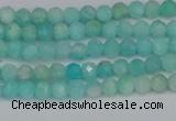 CTG648 15.5 inches 3mm faceted round Peru amazonite beads