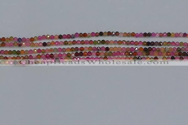 CTG652 15.5 inches 3mm faceted round tourmaline gemstone beads