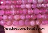 CTG706 15.5 inches 3mm faceted round tiny pink tourmaline beads