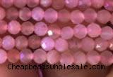 CTG718 15.5 inches 2mm faceted round tiny peach moonstone beads