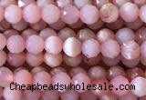 CTG733 15.5 inches 3mm faceted round tiny pink opal beads