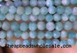 CTG764 15.5 inches 2mm faceted round tiny amazonite gemstone beads