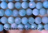 CTG766 15.5 inches 4mm faceted round tiny amazonite gemstone beads