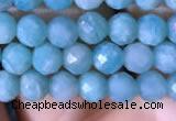 CTG767 15.5 inches 5mm faceted round tiny amazonite gemstone beads