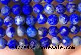 CTG783 15.5 inches 4mm faceted round tiny lapis lazuli beads wholesale