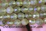 CTG814 15.5 inches 5mm faceted round tiny prehnite beads