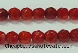 CTG82 15.5 inches 3mm faceted round tiny red agate beads wholesale