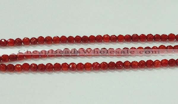 CTG82 15.5 inches 3mm faceted round tiny red agate beads wholesale