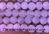 CTG832 15.5 inches 4mm faceted round tiny white moonstone beads