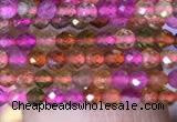 CTG840 15.5 inches 2mm faceted round tourmaline gemstone beads