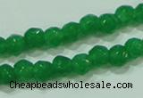 CTG87 15.5 inches 3mm faceted round tiny dyed white jade beads wholesale