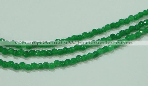 CTG87 15.5 inches 3mm faceted round tiny dyed white jade beads wholesale