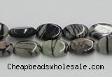 CTJ10 16 inches 8*12mm oval black water jasper beads wholesale