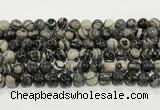 CTJ412 15.5 inches 8mm round black water jasper gemstone beads wholesale