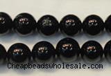 CTO104 15.5 inches 12mm round natural black tourmaline beads