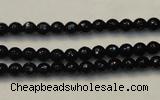 CTO106 15.5 inches 5mm faceted round natural black tourmaline beads