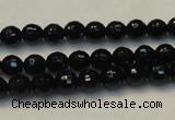 CTO108 15.5 inches 8mm faceted round natural black tourmaline beads