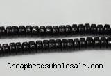 CTO121 15.5 inches 3*6mm rondelle black tourmaline beads