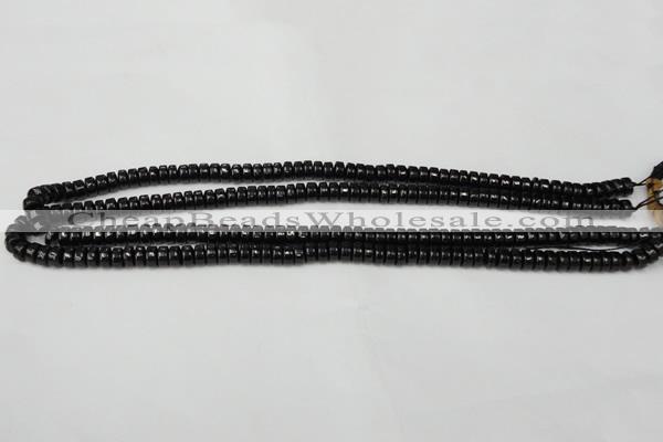 CTO121 15.5 inches 3*6mm rondelle black tourmaline beads