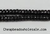 CTO122 15.5 inches 4*8mm rondelle black tourmaline beads