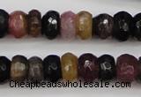 CTO376 15.5 inches 4*6mm faceted rondelle natural tourmaline beads