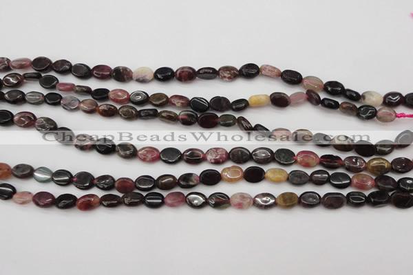 CTO385 15.5 inches 6*8mm oval natural tourmaline beads wholesale