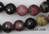 CTO46 15.5 inches 10mm faceted round natural tourmaline beads