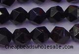 CTO646 15.5 inches 8mm faceted nuggets black tourmaline beads