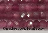 CTO685 15.5 inches 3*3.5mm faceted rondelle red tourmaline beads