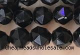 CTO716 15.5 inches 6mm faceted nuggets black tourmaline beads