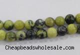 CTP100 15.5 inches 4mm round yellow pine turquoise beads wholesale