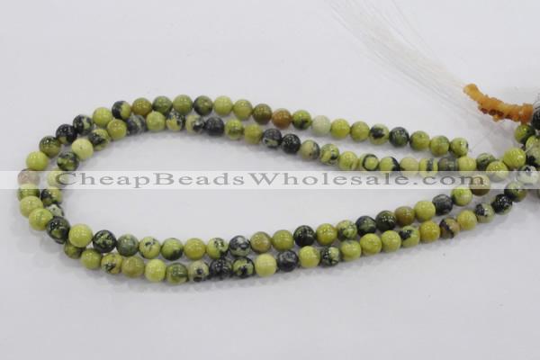 CTP100 15.5 inches 4mm round yellow pine turquoise beads wholesale