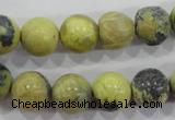 CTP104 15.5 inches 12mm round yellow pine turquoise beads wholesale