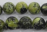 CTP106 15.5 inches 16mm round yellow pine turquoise beads wholesale