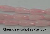 CTR01 15.5 inches 6*16mm faceted teardrop rose quartz beads