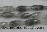 CTR03 15.5 inches 6*16mm faceted teardrop cloudy quartz beads