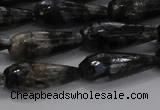 CTR100 15.5 inches 8*20mm faceted teardrop grey opal gemstone beads