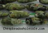 CTR101 15.5 inches 8*20mm faceted teardrop rhyolite gemstone beads