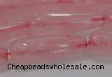 CTR133 15.5 inches 10*30mm faceted teardrop rose quartz beads