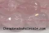 CTR158 15.5 inches 12*16mm faceted teardrop rose quartz beads