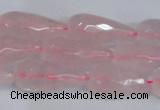 CTR301 15.5 inches 12*25mm faceted teardrop rose quartz beads