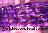 CTR306 15.5 inches 10*25mm faceted teardrop dogtooth amethyst beads