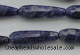 CTR32 15.5 inches 10*30mm faceted teardrop sodalite gemstone beads