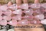 CTR350 15.5 inches 15*25mm faceted teardrop rose quartz beads