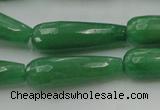 CTR36 15.5 inches 10*30mm faceted teardrop gree aventurine beads