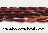 CTR421 15.5 inches 10*30mm teardrop agate beads wholesale