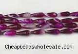 CTR441 15.5 inches 8*20mm faceted teardrop agate beads wholesale